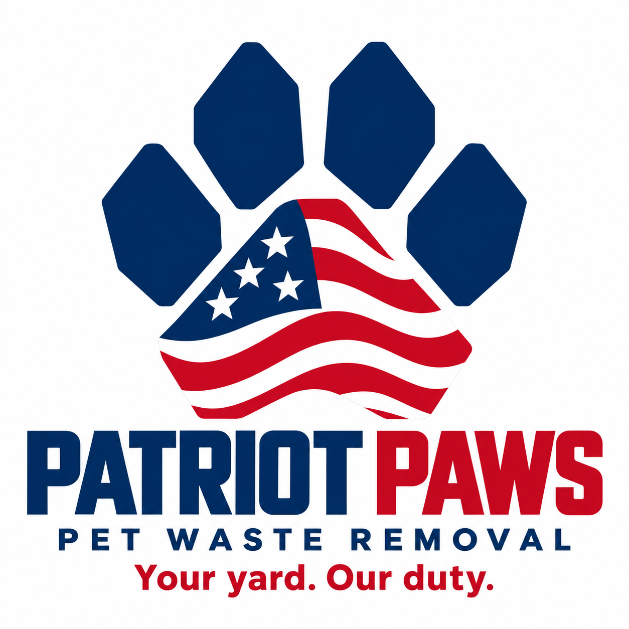 Patriot Paws Pet Waste Removal. Your yard. Our duty.